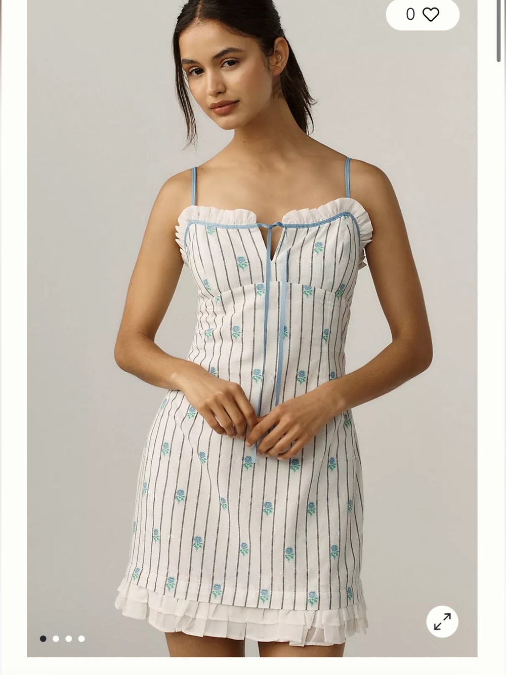 Maeve Sleeveless Jacquard Ruffle-Hem Mini Dress